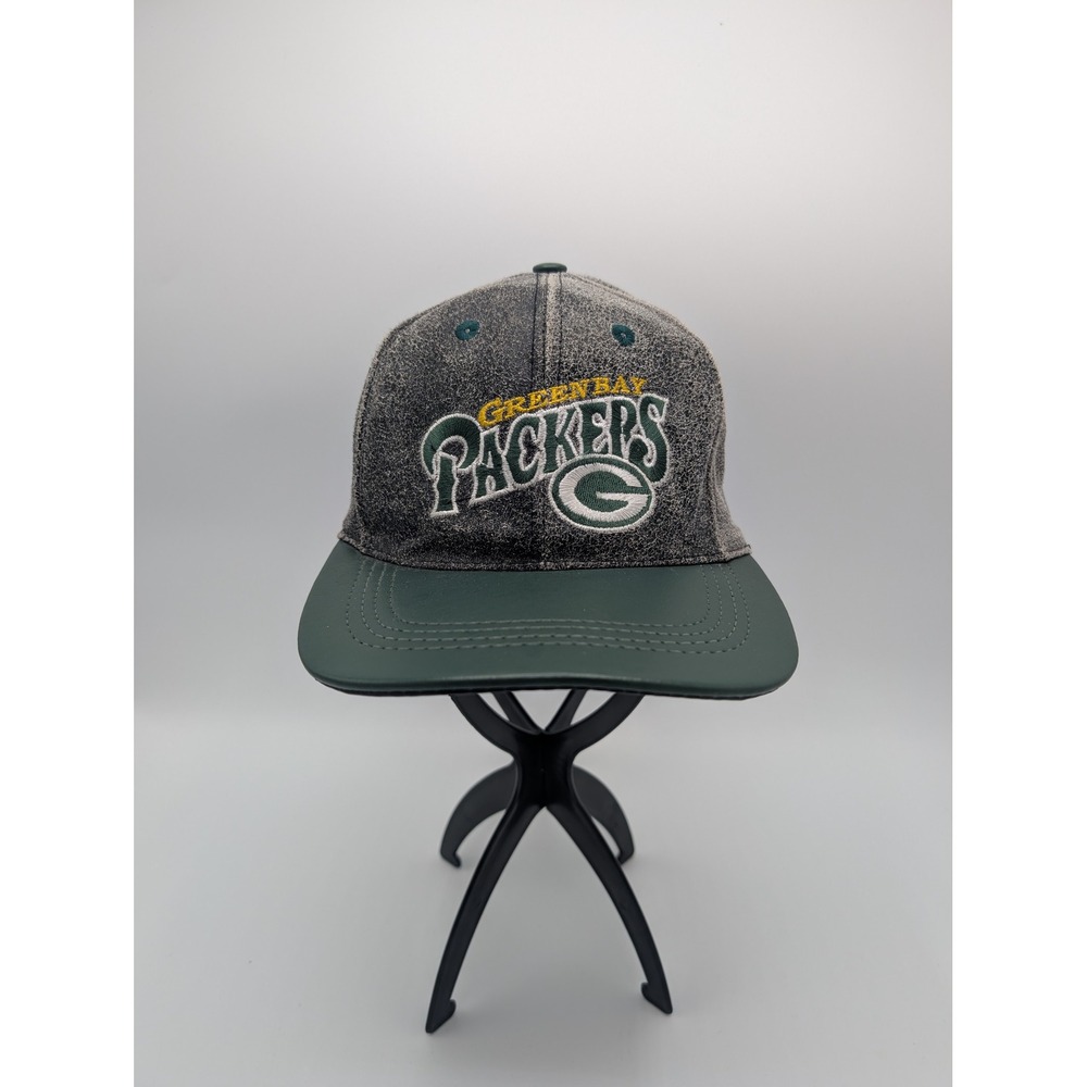 Vintage Green Bay Packers Modern Hat Snapback Grey Leather Brim NFL Made in USA